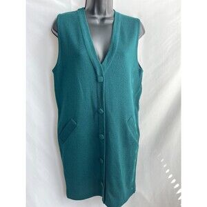 Vintage Premier Dresses 100% Pure Merino Wool Teal Sheath Dress XSP Academia V